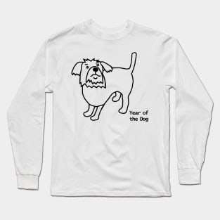 Year of the Dog Outline Long Sleeve T-Shirt